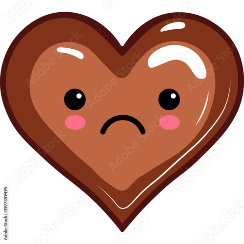 Cute Chocolate Heart Character Illustration