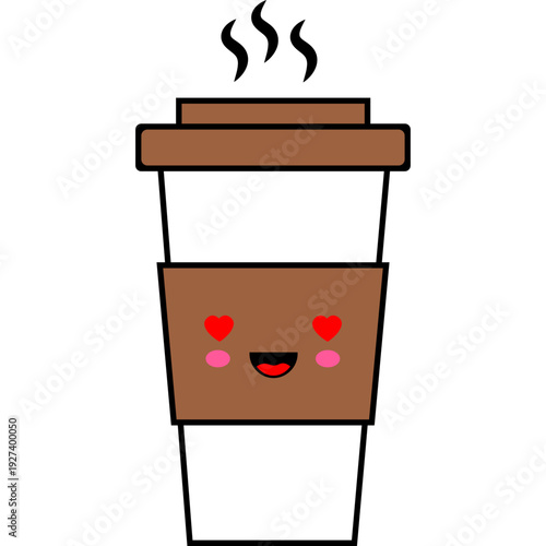 Cute Cartoon Coffe Cup Character
