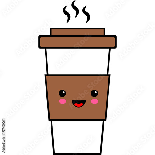 Cute Cartoon Coffe Cup Character