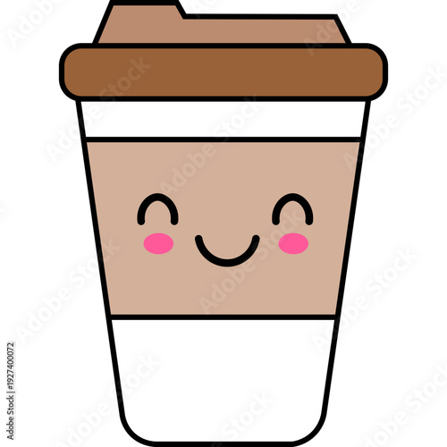 Cute Cartoon Coffe Cup Character