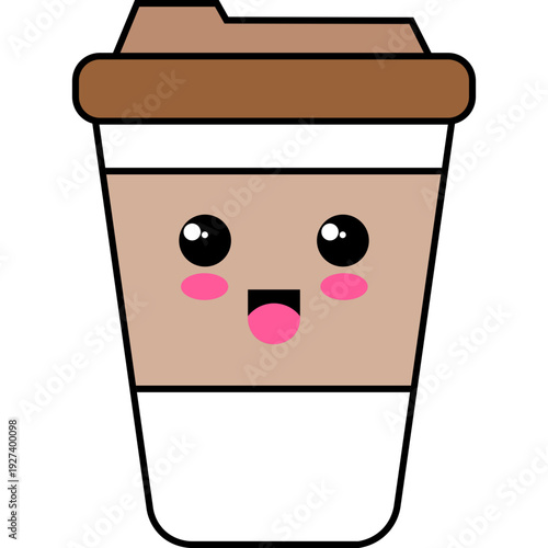 Cute Cartoon Coffe Cup Character