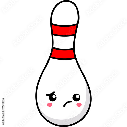 Cute Cartoon Bowling Pin Character Illustration