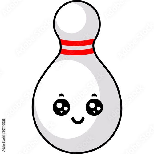 Cute Cartoon Bowling Pin Character Illustration