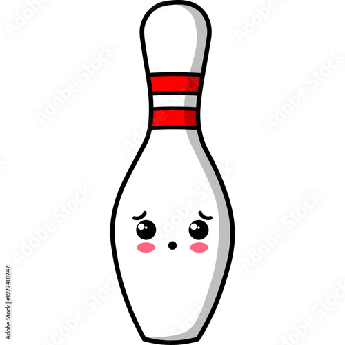 Cute Cartoon Bowling Pin Character Illustration