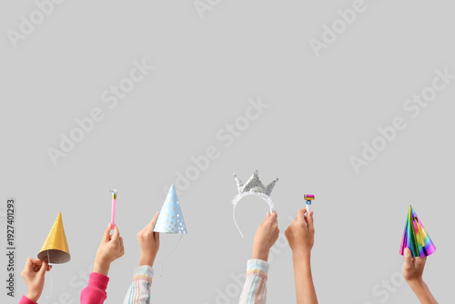 Children with party decor o...