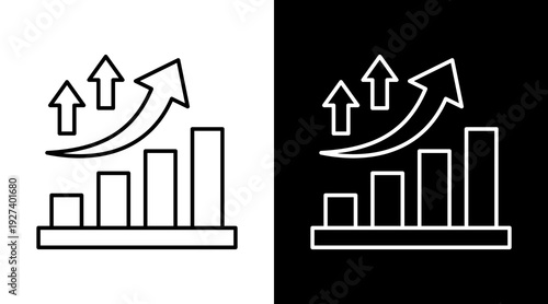 Growth White Icon Set Design