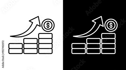 Revenue White Icon Set Design