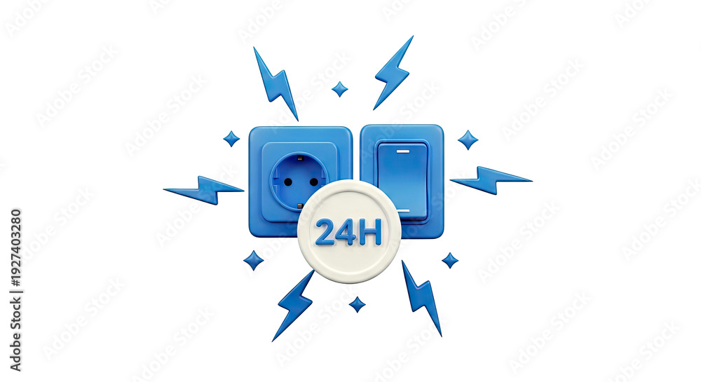 Fototapeta premium 24 Hour Power Supply and Electricity