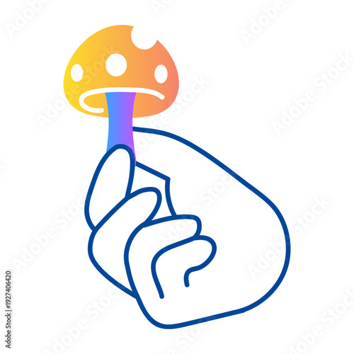 Hand drawn style icon depicting a mushroom