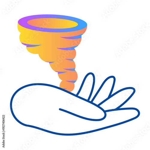 Drawing style icon depicting a tornado