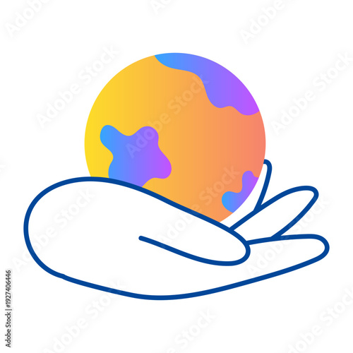 A drawing style icon of earth protection