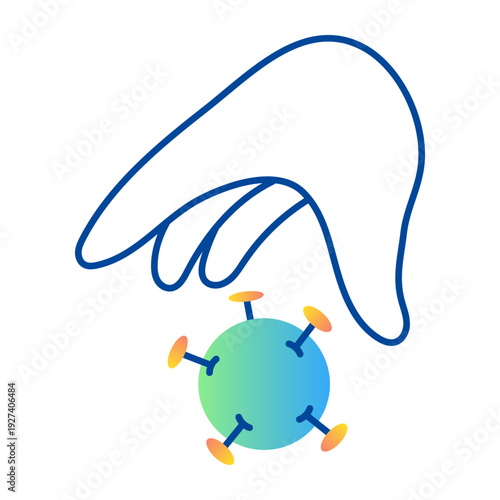 A hand drawn icon showing a virus