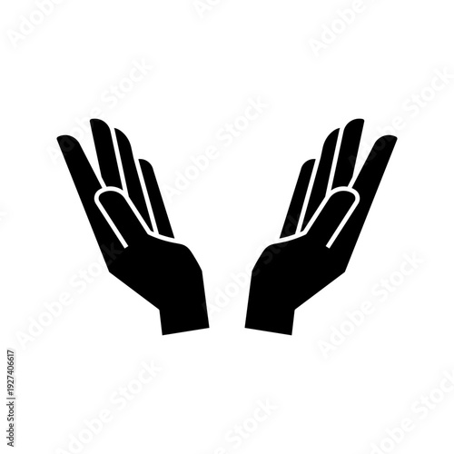 Hand icon on white background