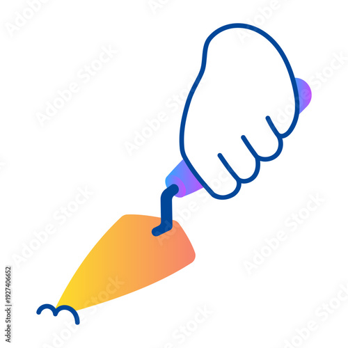 Hand drawn style icon of trowel
