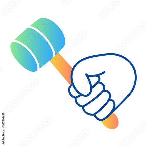 Drawing style icon of rubber mallet