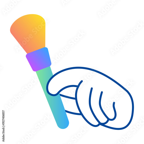 Doodle style icon showing makeup brush tool