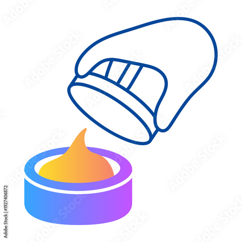 Hand drawn style icon of moisturizing cream jar 