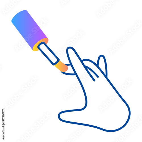 Sketchy style icon depicting nail art 