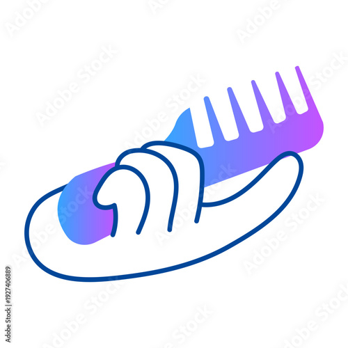 Sketchy style icon depicting comb hair tool