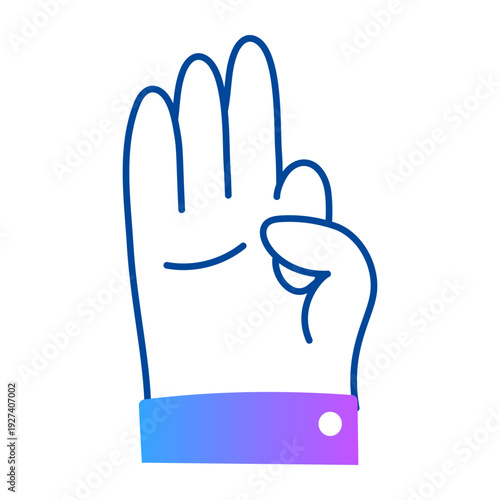 Doodle style icon showing vayu hand gesture