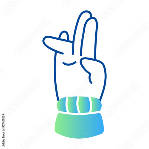 Hand drawn icon depicting tripataka hand gesture