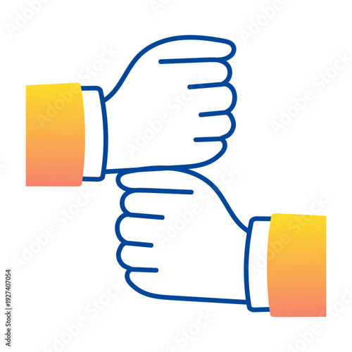 Sketchy style icon depicting power mudra hand