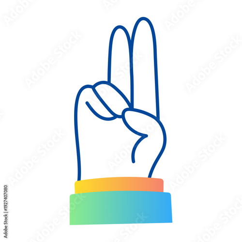 Sketchy style icon depicting prana mudra hand