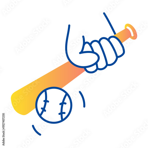 Sketchy style icon depicting baseball equipment 