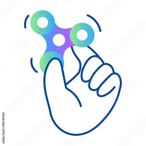 Drawing style icon showing fidget spinner toy