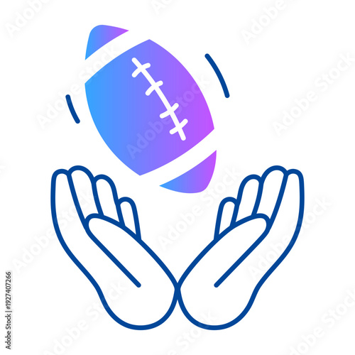 Hand drawn icon depicting rugby ball 