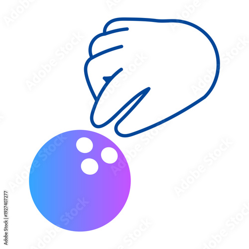 Doodle style icon showing bowling ball