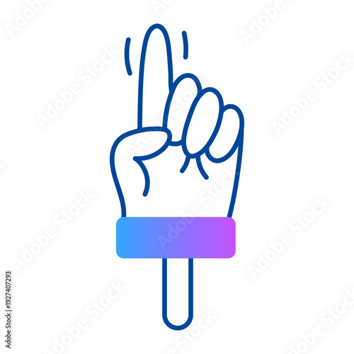 Sketchy style icon depicting out signal gesture
