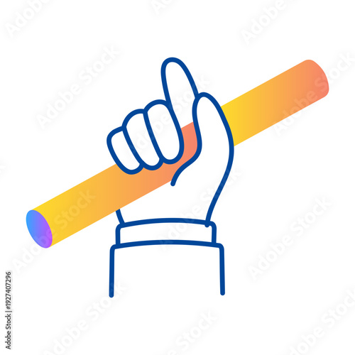 Hand drawn icon depicting relay baton