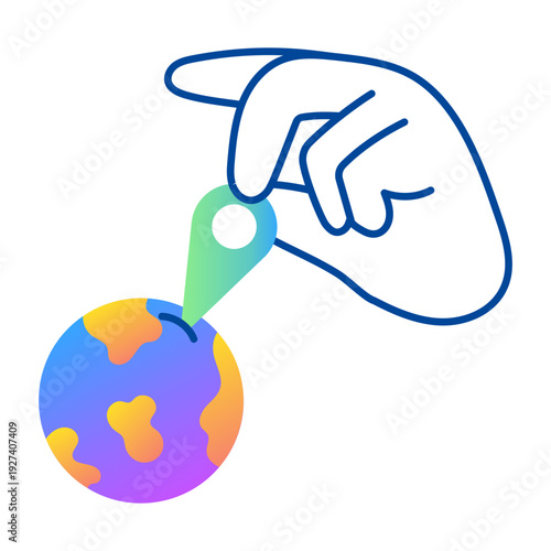 Sketchy style icon depicting global map