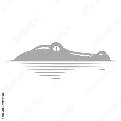 Crocodile in water icon