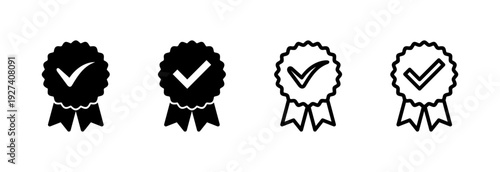 Approved icon vector illustration. Certified Medal Icon. check mark