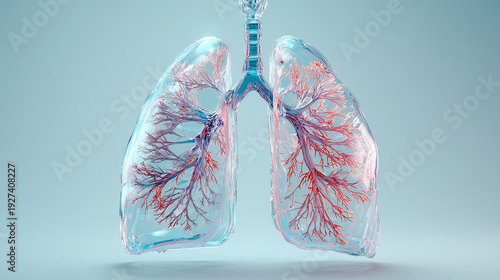 Transparent Human Lungs 3D Medical Illustration