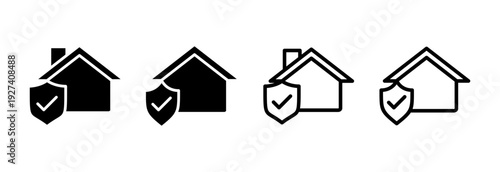 home insurance icon vector illustration. home protection sign and symbol
