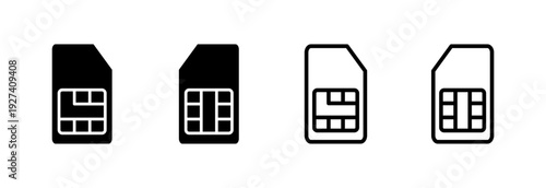 Sim card icon vector illustration. dual sim card sign and symbol