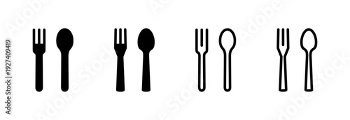 spoon and fork icon vector illustration. spoon, fork and knife icon vector. restaurant sign and symbol