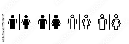 Toilet icon vector illustration. Girls and boys restrooms sign and symbol. bathroom sign. wc, lavatory