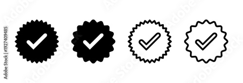 verified icon vector illustration. verification check mark. approved sign and symbol