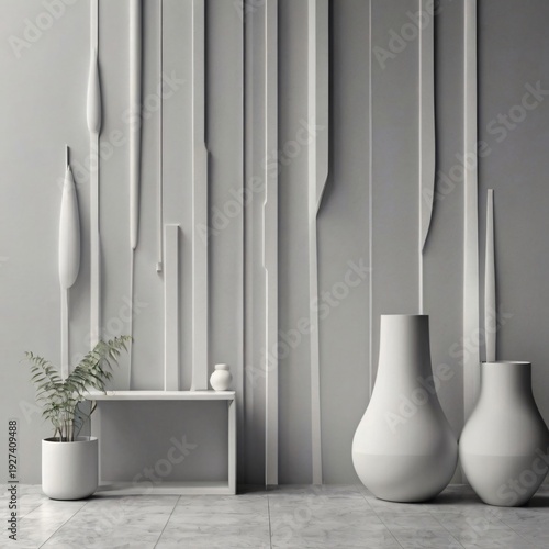 Soft Light Gray Abstract Business Background with 3D Forms