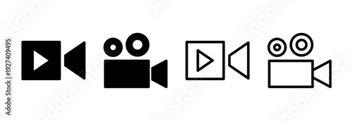 Video icon vector illustration. video camera sign and symbol. movie sign. cinema