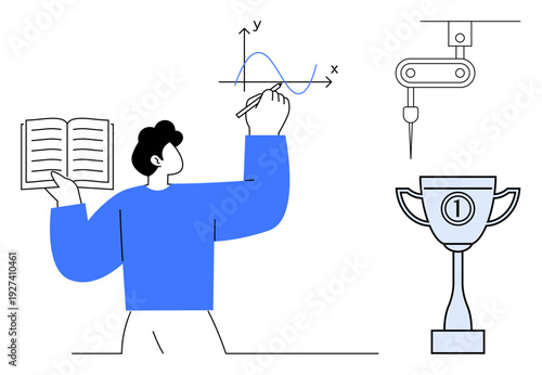 Education concept. Education showing learning, STEM subjects, and academic success. Education linking skill development, analysis, and achievement. For edtech, academic goals innovation