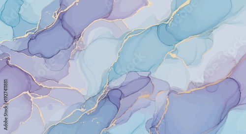 Wallpaper Mural abstract fluid art background, blue and purple marble texture Torontodigital.ca