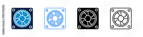 Cooling Fan Multiple Style Icon Set Collection 