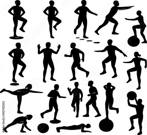 A clean, minimalist vector graphic features a black silhouette of a human leg and foot in motion against a stark white background, perfect for concepts like movement, sports, or dance.