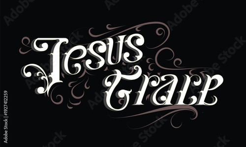 JESUS GRACE lettering custom style design