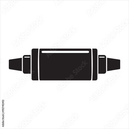 Black and white illustration of a retro cassette tape player